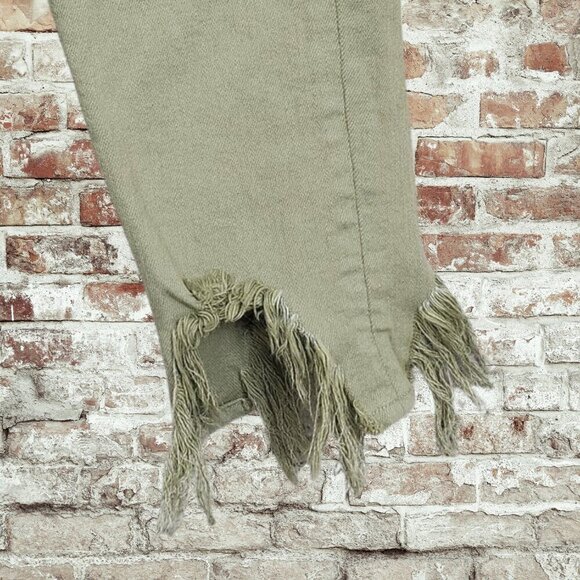 2/$50 L'Agence Green Distressed Jeans Size 25 | Trendy Slim-Fit Denim Pants - Picture 4 of 7